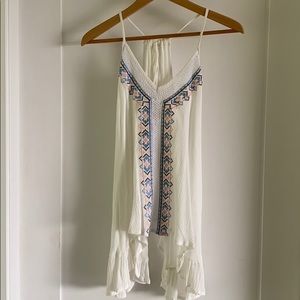 White boho embroidered shirt